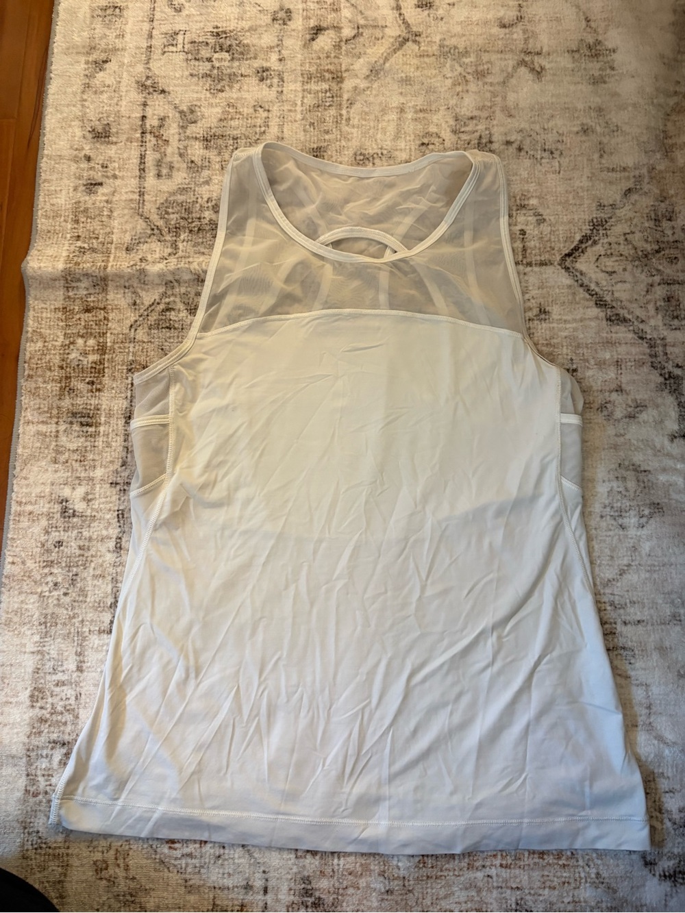 Lightweight White Lululemon Mesh-Back Tank Top - Women
